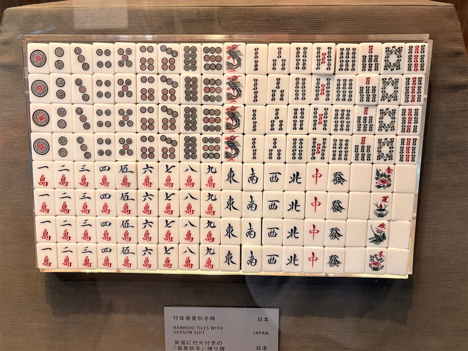 Japanese Mahjong tile reference set