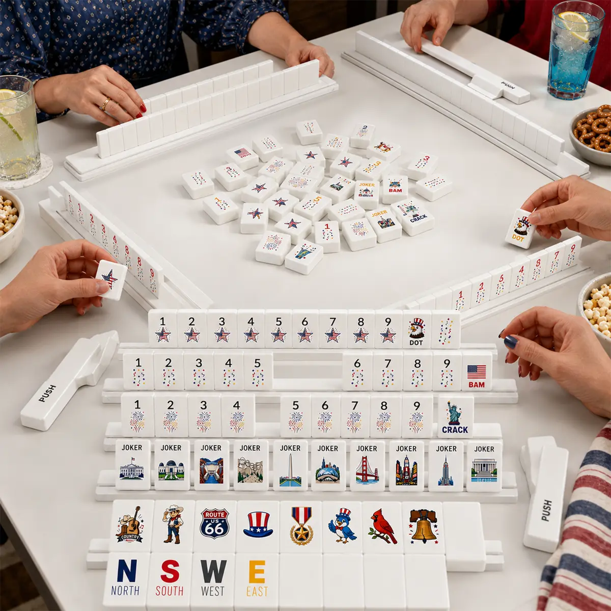 Patriotic American Mahjong Set — Slim Tile — product view 4 — QUHU51