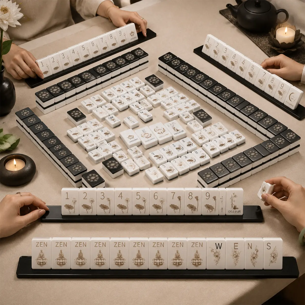 Zen Lotus American Mahjong Set — product view 4 — QUHU55