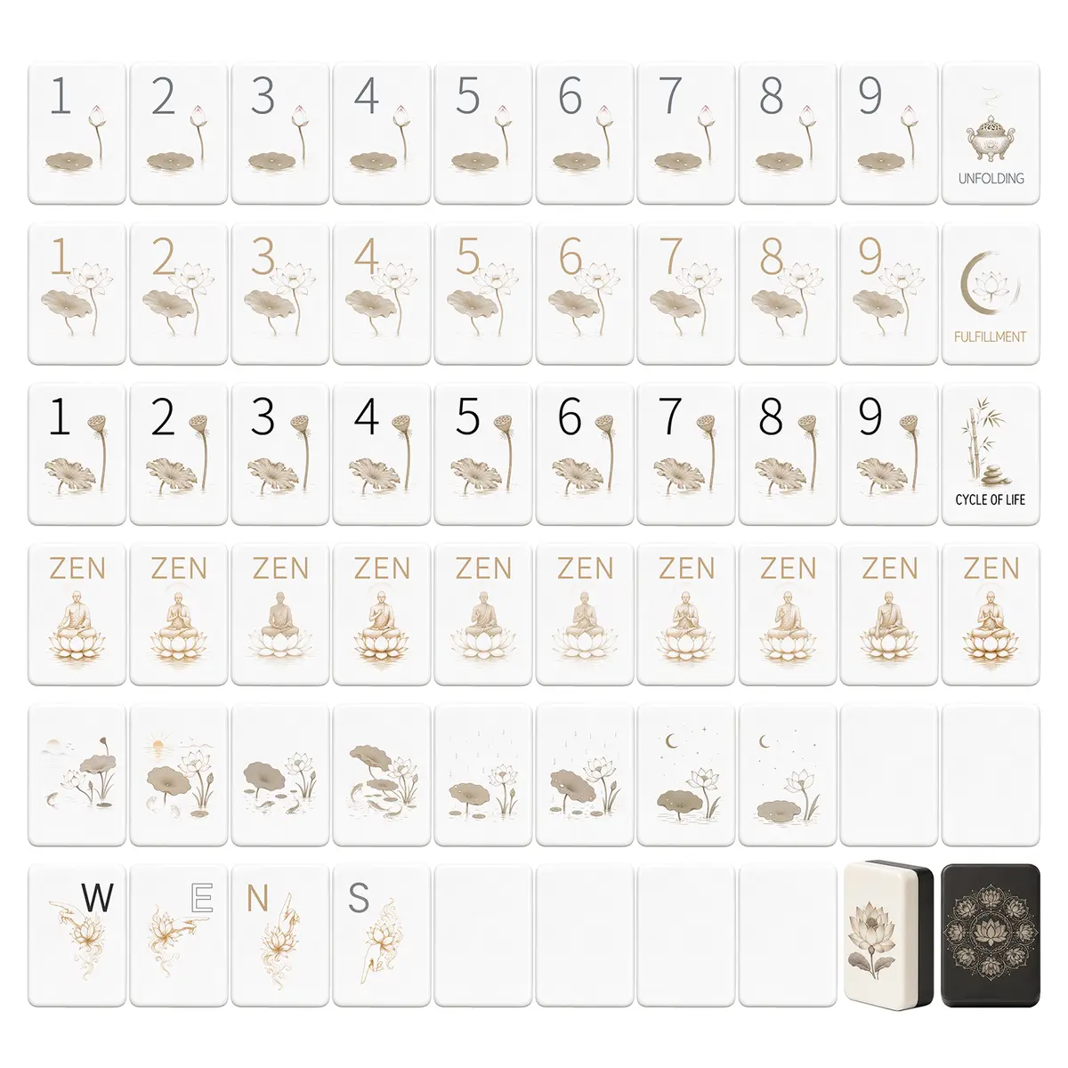Zen Lotus American Mahjong Set — product view 5 — QUHU55